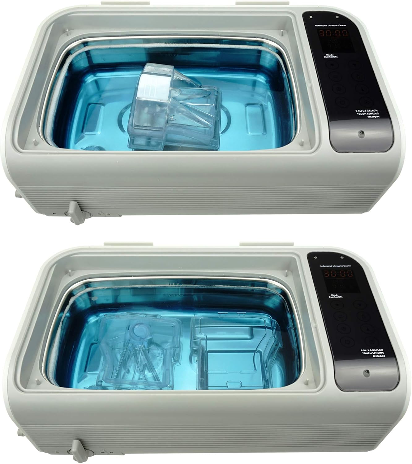 iSonic Ultrasonic CPAP Deep Cleaner P4862-CPAP or P4861-CPAP (Large), 1.6Gal/6L, 110V for North America, with SS. Weight Bracket, Cleaning Tablet, Beige, 1.6 Gallon
