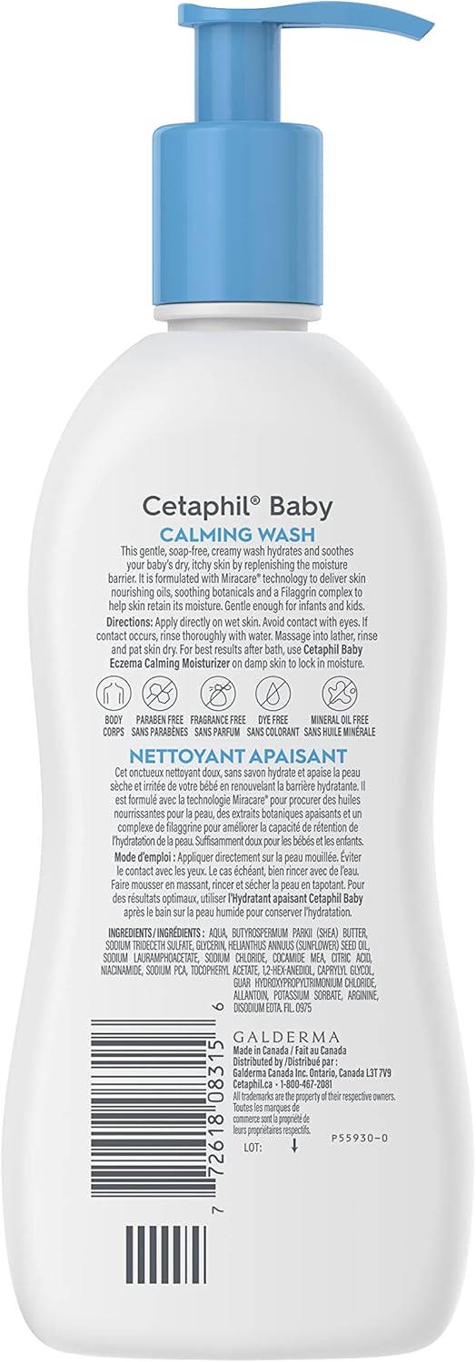 Cetaphil Baby Wasch & Shampoo mit Bio-Ringelblume – tränenfrei – ohne Parabene, Farbstoffe und Mineralöle – 400ml Pumpspender