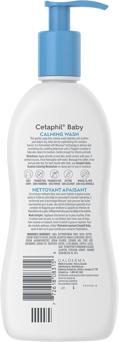 Cetaphil Baby Wasch & Shampoo mit Bio-Ringelblume – tränenfrei – ohne Parabene, Farbstoffe und Mineralöle – 400ml Pumpspender