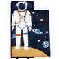 PHF Toddler Nap Mat with Removable Pillow and Minky Blanket, Rollup Design Kids Sleeping Mat, Slumber Bags for Boys, 55"x23" Toddler Sleeping Bag for Daycare Preschool Travel Camping, Space