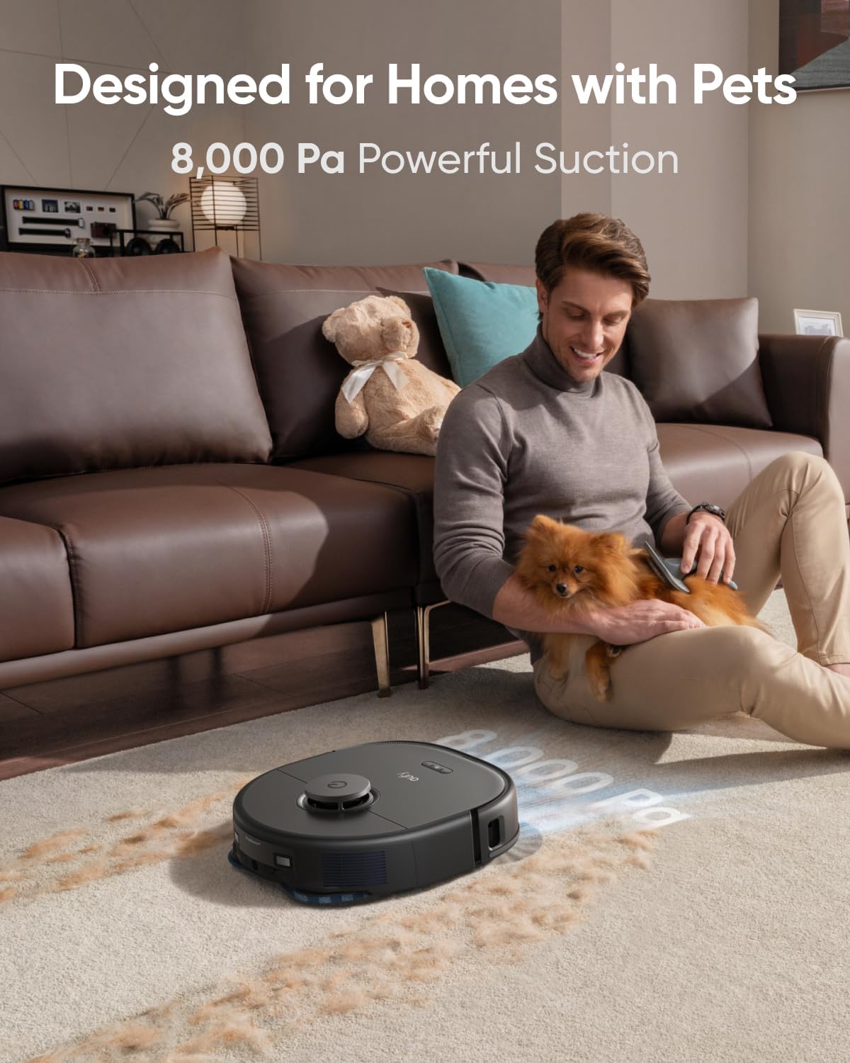 Eufy X10 Pro Omni Robot Vacuum and Mop with 8,000 Pa Suction, Dual Mops with 12 mm Auto-Lift and Carpet Detection, AI Obstacle Avoidance, Auto Mop Washing & Drying, Self-Emptying, Self-Refilling Visit the eufy Store