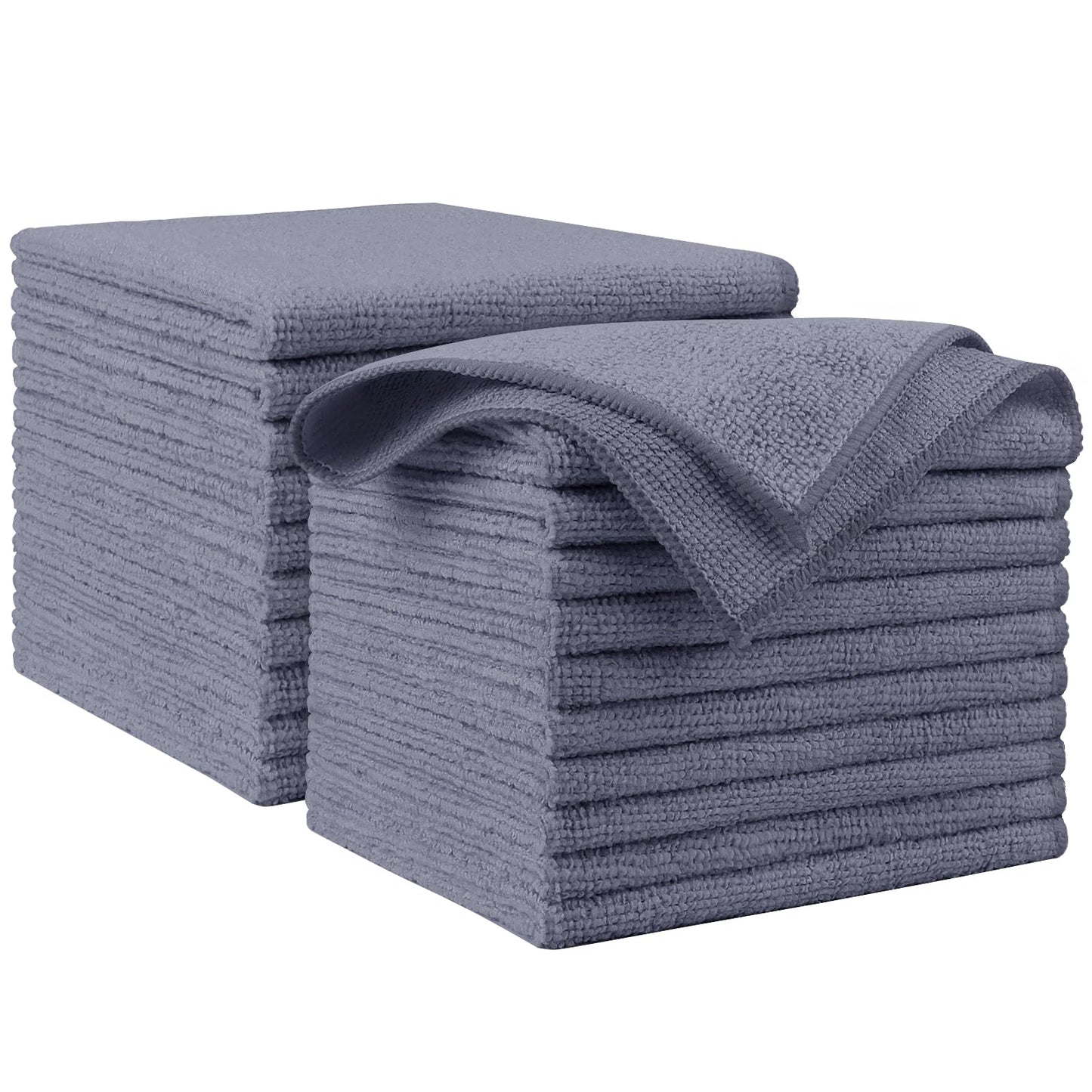 AIDEA Microfiber Cleaning Cloth, 50PK, Microfiber Towels for Cars, Premium Wash Cloths, Dusting Cloth Cleaning Rags, Absorbent Towels for SUVs, House, Kitchen, Window, Cleaning Supplies12×12"