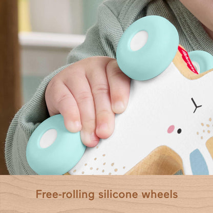 Fisher-Price Babyspielzeug aus Holz zum Schieben, Hase, Holzfahrzeug für Krabbel- und Entwicklungsspiele für Babys ab 6 Monaten