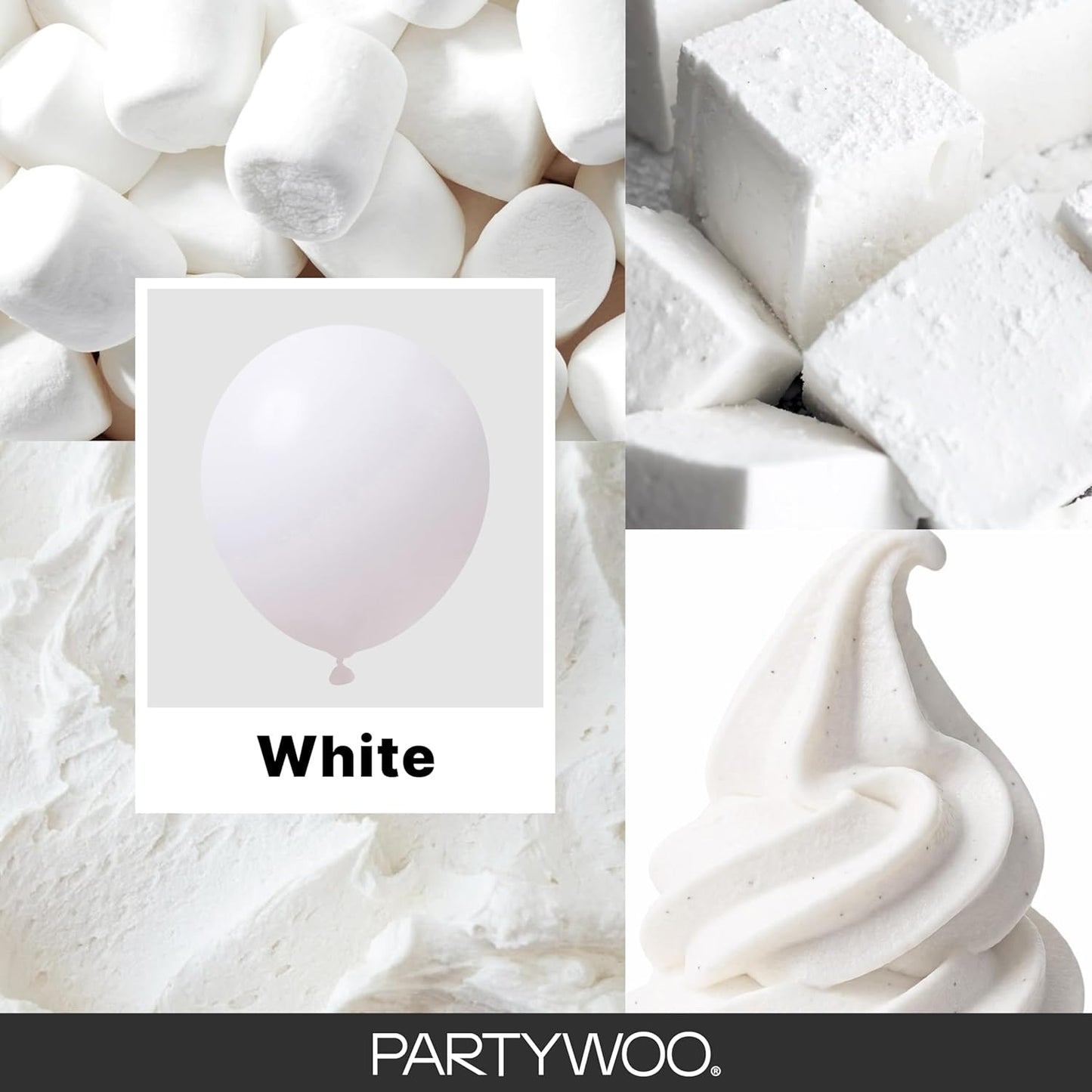 PartyWoo White Balloons 140 pcs Different Sizes of 18 12 10 5 Inch White Balloons Arch Kit Garland for Wedding Baby Shower Birthday Bridal Shower Graduation Engagement Party Decorations White-Y13