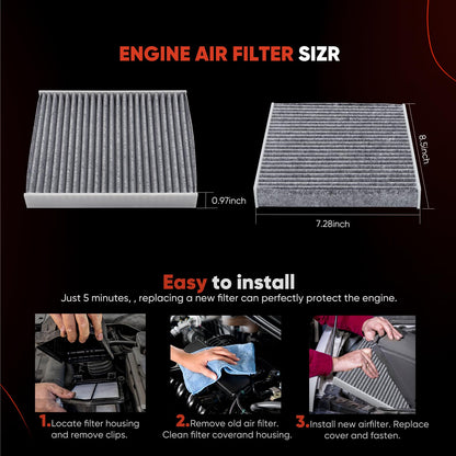 CA10262 Engine Air Filter Fit Ford Expedition/F150/F250/F350 (2007-2021) & Lincoln Navigator Replaces FA1883, 7C3Z9601A, A35642