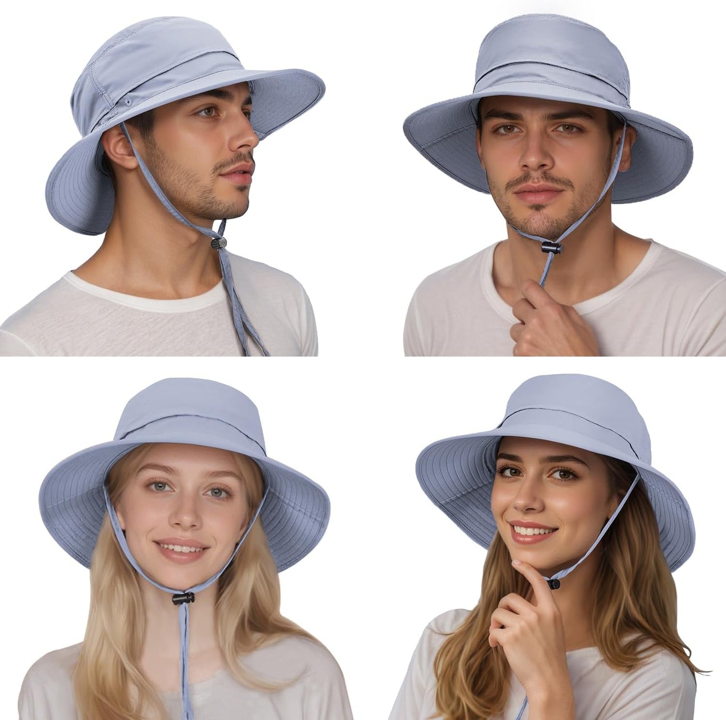 Sonnenhut für Herren und Damen UPF 50+ Schutz – Breiter Krempenhut für Outdoor-Wandern, Wasserabweisender faltbarer Hut zum Angeln
