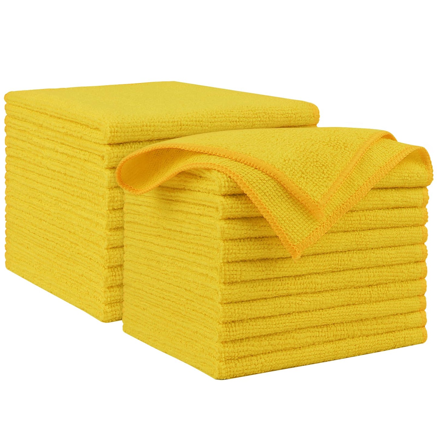 AIDEA Microfiber Cleaning Cloth, 50PK, Microfiber Towels for Cars, Premium Wash Cloths, Dusting Cloth Cleaning Rags, Absorbent Towels for SUVs, House, Kitchen, Window, Cleaning Supplies12×12"