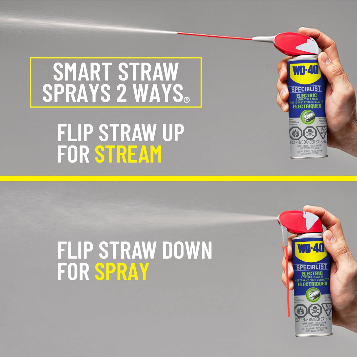 WD-40 Specialist Kontaktspray mit Smart Straw, entfernt Öl, Schmutz, Flussmittelrückstände und Kondenswasser von Elektronik, schnell trocknende Formel in Industriestärke, 155 g, Einzeldose