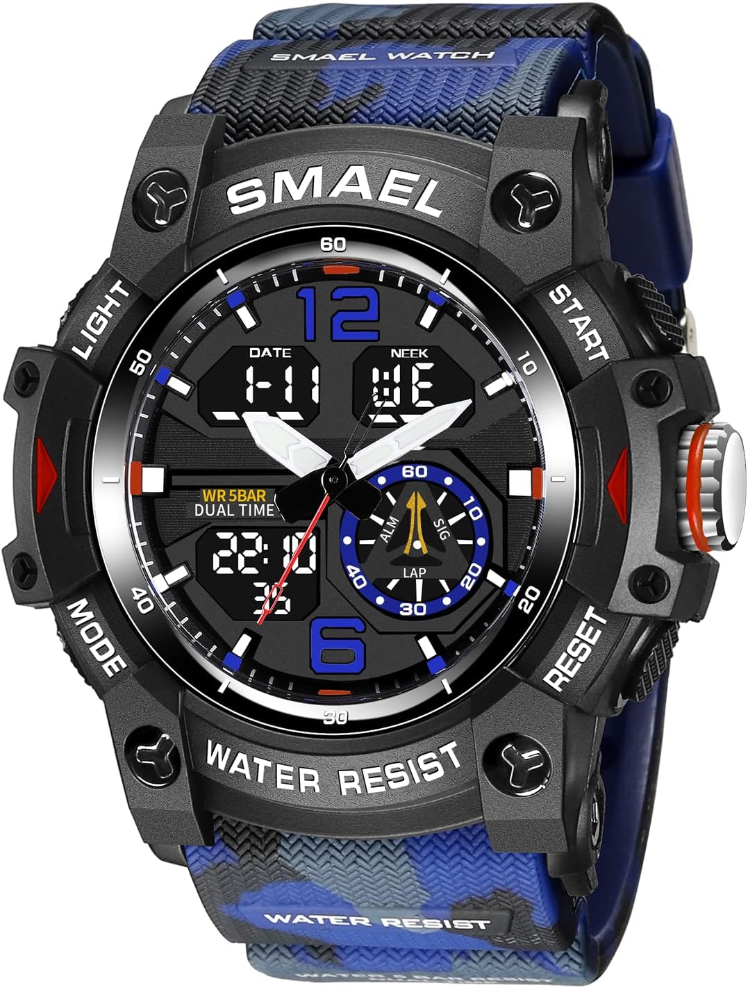 Herren Digitaluhr, Sportuhren für Männer Outdoor Militär Digital Analog Stoppuhr Wasserdicht Multifunktionale Armbanduhr