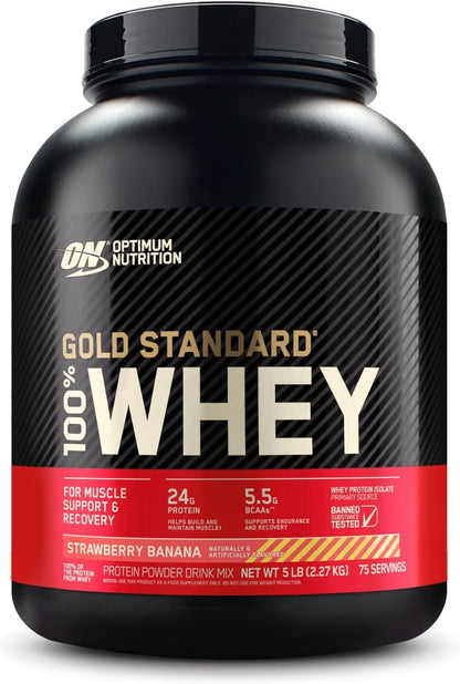 OPTIMUM NUTRITION Gold Standard 100% Whey Protein Powder, Double Rich Chocolate, 2.27kg - [packaging may vary]