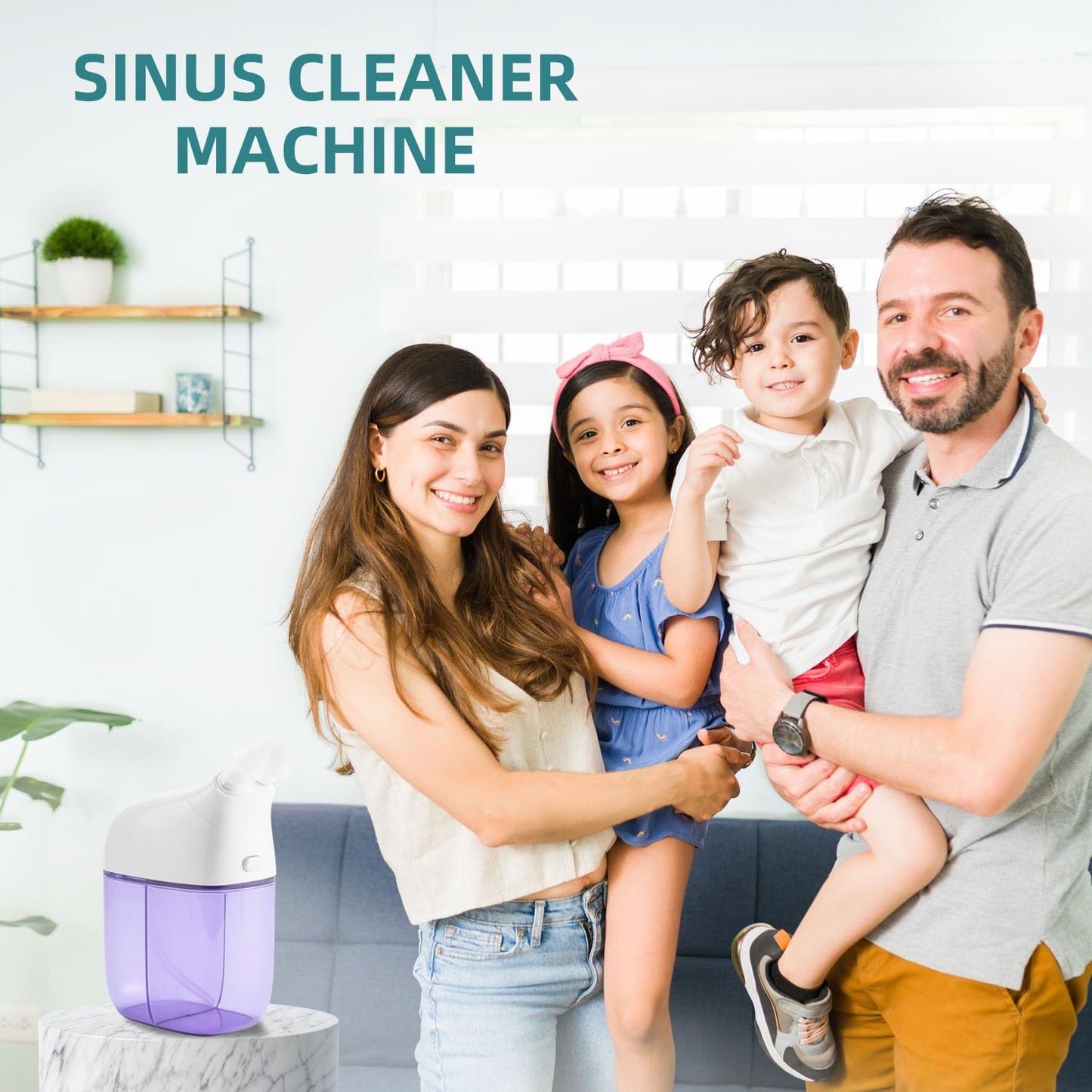 Nasal Irrigation System, Nasal Rinse Machine, Sinus Rinse Machine, Sinus Cleaner Machine with Water Tank & Waste Collection Tank - Nose Cleaner for Sinus,SinusAdult,Allergy Relief - Blue