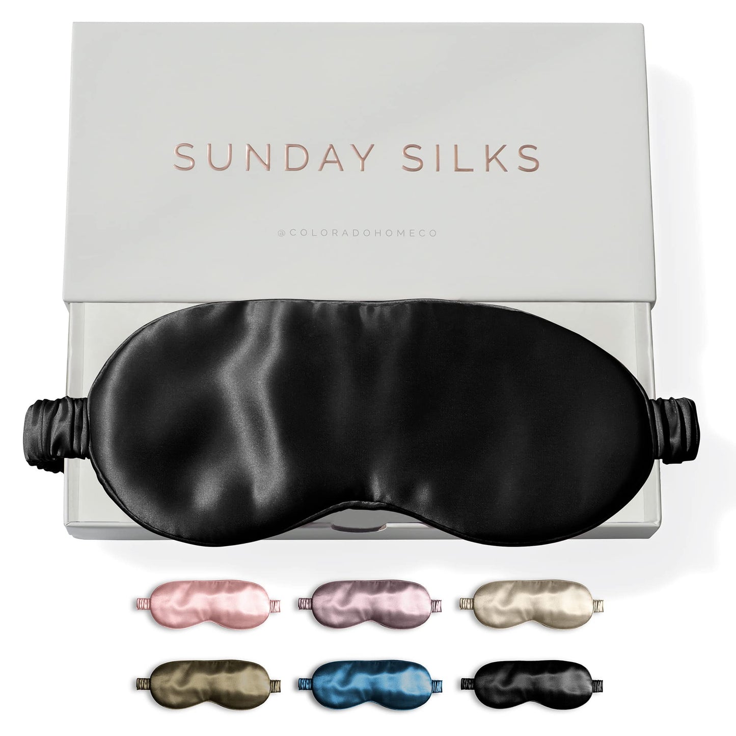 SUNDAYSILKS™ Exclusive Mulberry Silk Sleep Mask | Soft Eye Covers, Blackout Sleeping Mask for Women & Men | Silk Eye Mask for Sleep, Travel, and Relaxation | Antifaz para Dormir [Nude Champagne]