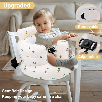 Aufblasbarer Babysitz, aufblasbarer Babystuhl für Babys ab 3 Monaten, aufblasbarer Sommerstuhl mit integrierter Luftpumpe, Baby-Bodensitz zum Sitzenlernen, Spielen, Campen, Orange
