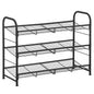SONGMICS Stackable Shoe Rack, 4 Tier Metal Shoes Rack Storage Shelf, Holds up to 16 Pairs Shoes, Adjustable Slanted Shelves Tower Organizer for Closet Entryway Small Spaces, Bronze
