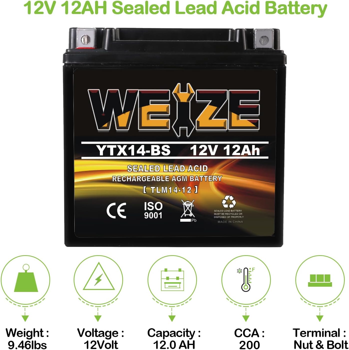 Weize YTX14 BS ATV Battery: A High-Performance Solution for Your Ride