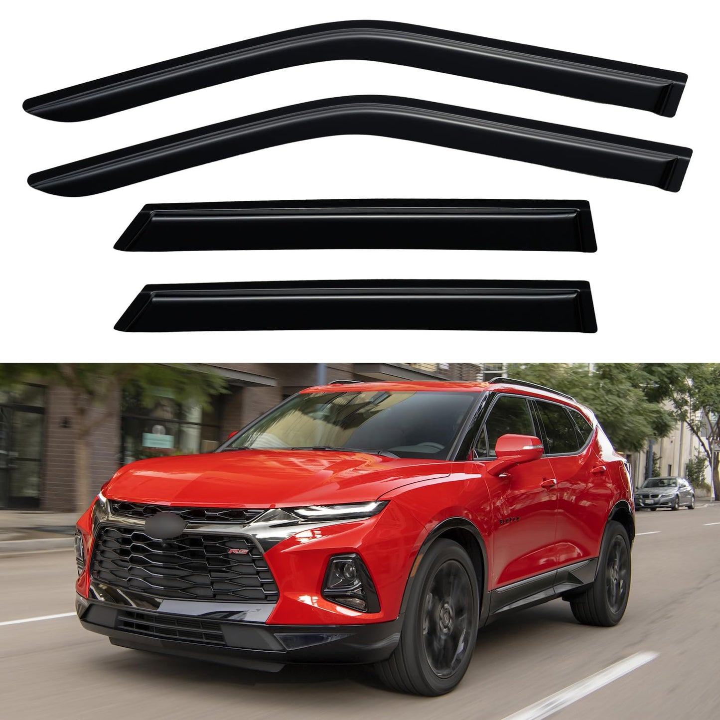 Window Visors Rain Guards for 2015-2026 Ford F150 SuperCrew & 2017-2026 F-150 Raptor F250 F350 F450 F550 Super Duty Crew Cab, Out-Channel Window Vent Deflectors Visors Shades Protectors