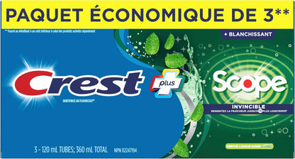 Crest Complete Zahncreme Whitening Plus Scope Minty Fresh, insgesamt 480 ml (4er-Pack à 120 ml)