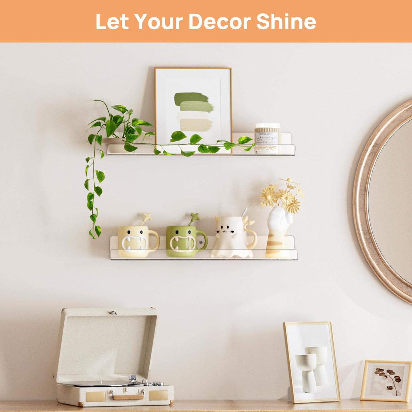 upsimples Acrylic Shelves for Bathroom Storage