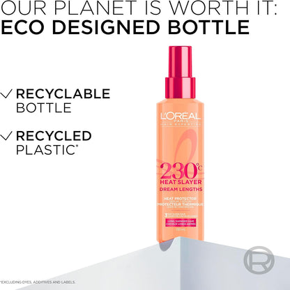 L'Oréal Paris Hair Expertise Dream Lengths Heat Slayer Haarserum, Hitzeschutz Spray für Haare, Leave-In Anti-Frizz, 130ml (Verpackung kann variieren)