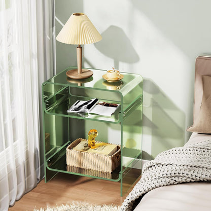 Acrylic Side Table with Storage Shelf - A Perfect Blend of Style and Functionality
