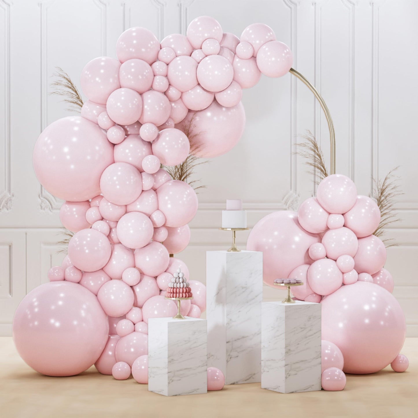 PartyWoo White Balloons 140 pcs Different Sizes of 18 12 10 5 Inch White Balloons Arch Kit Garland for Wedding Baby Shower Birthday Bridal Shower Graduation Engagement Party Decorations White-Y13