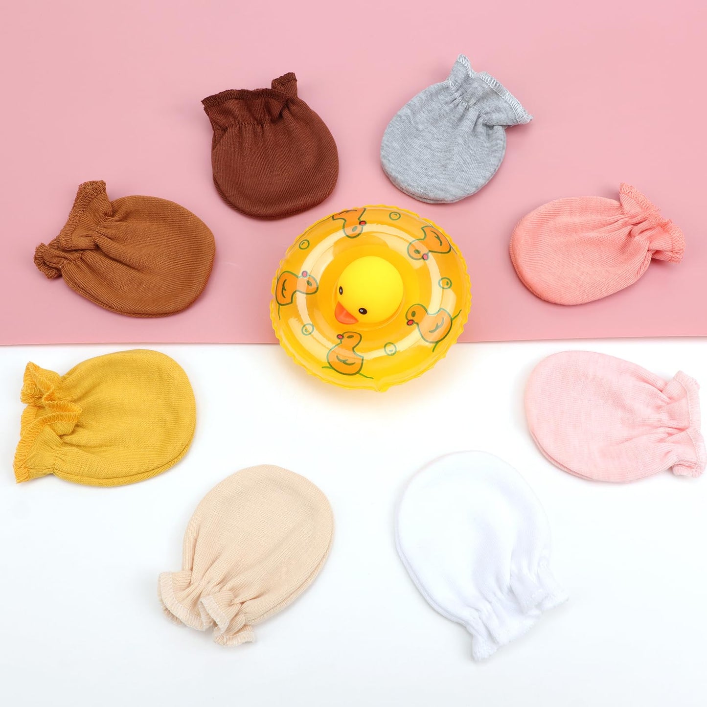 BQUBO Baby Fäustlinge Kratzschutz Handschuhe aus Baumwolle mit elastischem Bündchen Hypoallergen für Neugeborene und Babys von 0-6 Monaten Jungen und Mädchen