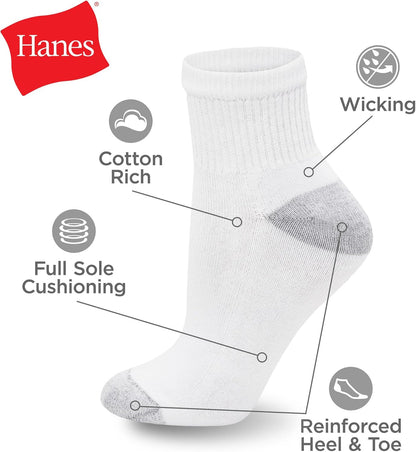 Hanes Red Label Herren 6er Pack gepolsterte Knöchelsocken