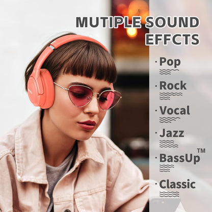 Auriculares Bluetooth BERIBES de diadema, 65H de reproducción y 6 modos de ecualización Auriculares inalámbricos con micrófono, auriculares plegables ligeros HiFi estéreo, graves profundos para oficina en casa, teléfono móvil, PC, etc.