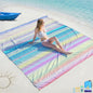 BYDOLL Beach Blanket Waterproof Sandproof Large Sand Free,78''X81''/10'X9' Oversized Sandless Lightweight Blanket Picnic Mat for Beach Travel Camping Hiking with Stakes