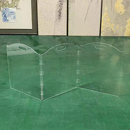 Clear Acrylic Freestanding Dog Gates for the House – Folding 3-Panel Pet Gates for Doorways, Indoor Stairs, and Hallways, Transparent Barrier for Dogs, Puppies, and Cats