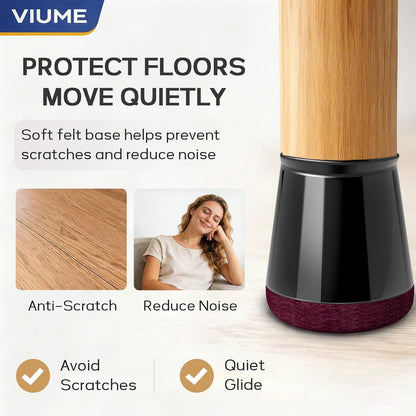 Chair Leg Floor Protectors 24PCS Furniture Sliders for Hardwood Floors, Silicone Chair Leg Protectors for Protecting Floors from Scratches and Noise, Clear-Universal Large