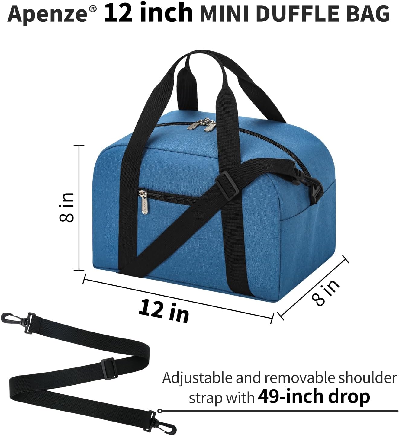 Kleine Sporttasche 18 Zoll Handgepäck Reisetasche für Wochenendtrips Sport-Schwarz