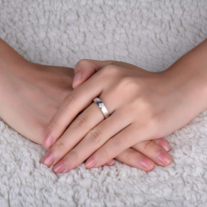 Matching Rings for Girls, 0.2ct Diamond Accent Ring Pt900 Platinum Anniversary Rings for Her