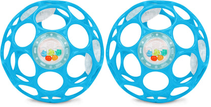 Bright Starts Oball Easy Grasp Classic Ball BPA-Free Infant Toy in Red, Yellow, Green, Blue, Age Newborn and up, 4 Inches
