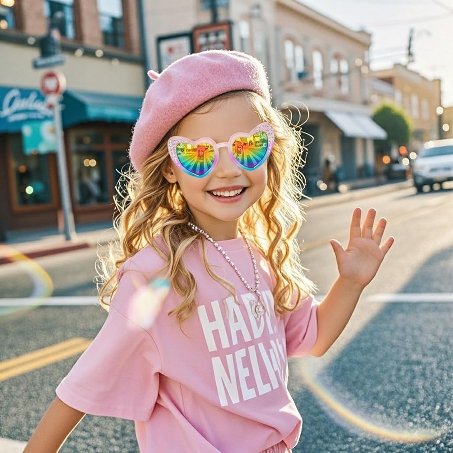 PinkSheep Sonnenbrille für Mädchen, polarisierte Sonnenbrille für Babys und Kinder mit Etui, Einhorn, Oval, Katzen, Herzbrillen, UV400-Schutz