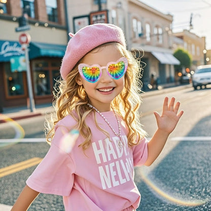 PinkSheep Sonnenbrille für Mädchen, polarisierte Sonnenbrille für Babys und Kinder mit Etui, Einhorn, Oval, Katzen, Herzbrillen, UV400-Schutz