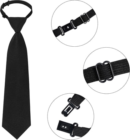 Sucrain 1 Stück Jungen Krawatte Vorgespunden Verstellbares Halsband Krawatte für Hochzeit Abschlussfeier Schuluniformen