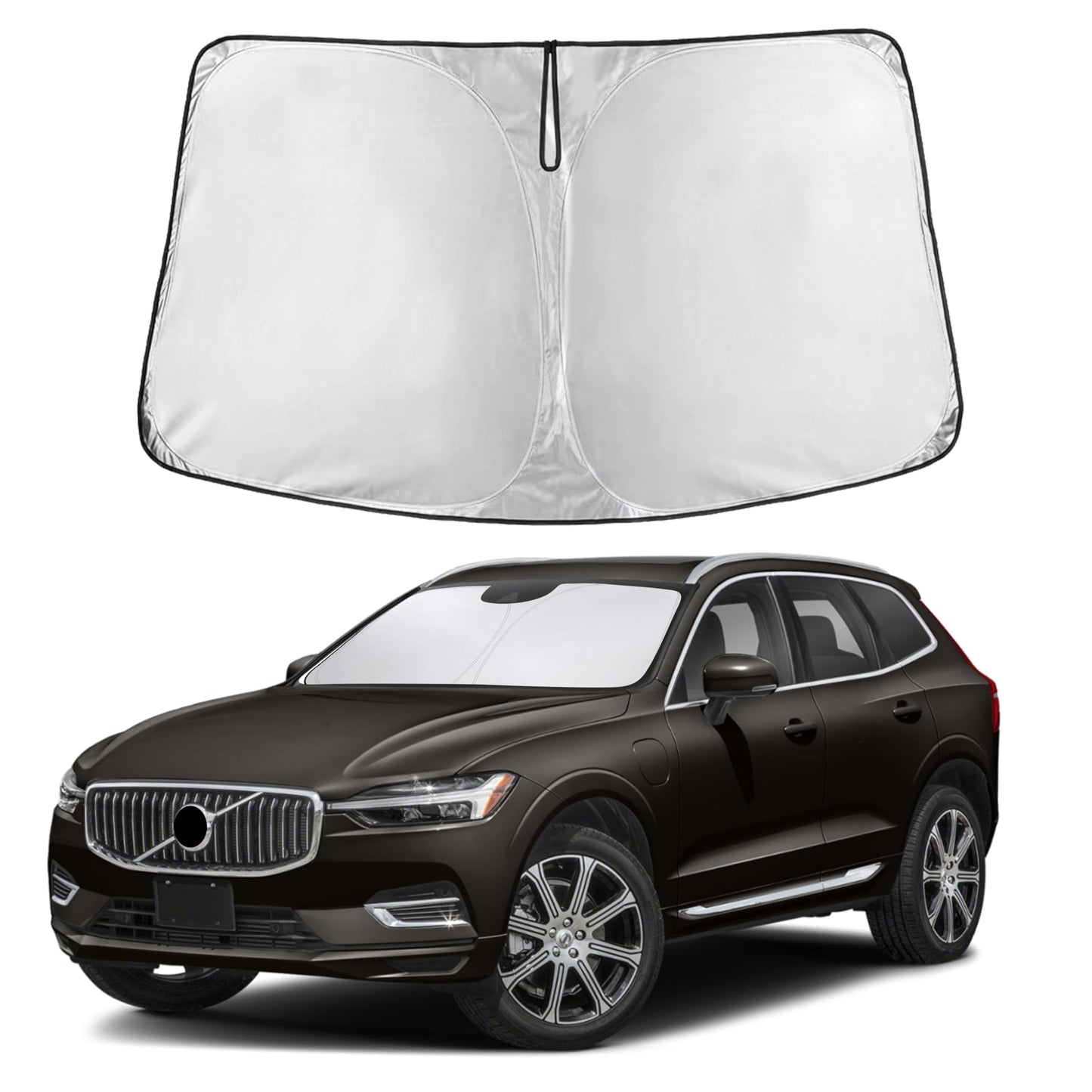 EcoNour Car Windshield Sunshade | Blocks 99% Heat & Keeps Interior Cool | Universal Fits Cars, SUVs, Trucks | Automotive Sun Screen, Visor & Car Accessories for Summer | Medium (64x32 Inches)