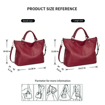 Kattee Damen Weiche Echtleder Tragetasche Schultertasche Handtasche