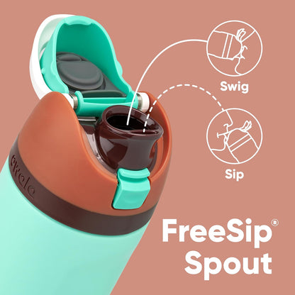 Owala FreeSip Isolierte Edelstahl-Wasserflasche mit Strohhalm für Sport und Reisen, BPA-frei, 710 ml, Shy Marshmallow