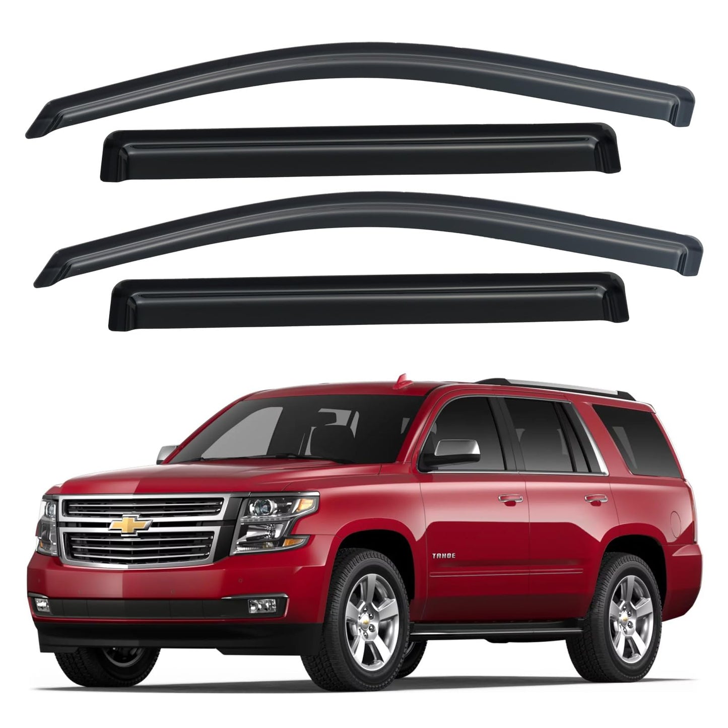Window Visors Rain Guards for 2015-2026 Ford F150 SuperCrew & 2017-2026 F-150 Raptor F250 F350 F450 F550 Super Duty Crew Cab, Out-Channel Window Vent Deflectors Visors Shades Protectors