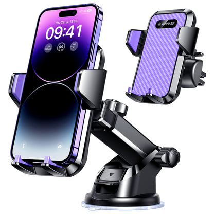 VANMASS【85+LBS Strongest Suction & Military-Grade Ultimate Car Phone Mount【Patent & Safety Certs】 Cell Phone Holder for Dash Windshield Vent for iPhone 17 Pro Max Automobile Accessory Kits,Ink Black