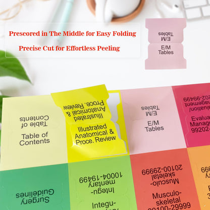 Index Tabs for CPT, AAPC Version ICD-10-CM, HCPCS Level II & ICD-10-PCS 2026, 4 Set Bundles Set (Book not Included), Color-Coded with Code Ranges, Laminated & Waterproof & Repositionable