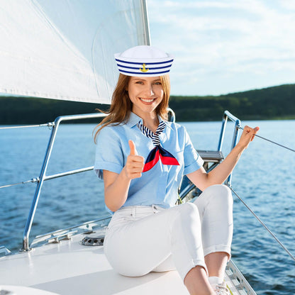 Yacht Kapitänshut, Matrosenhut, Schiff Boot Mütze, Kapitäns Kostümzubehör für Damen Herren Verkleidung Halloween