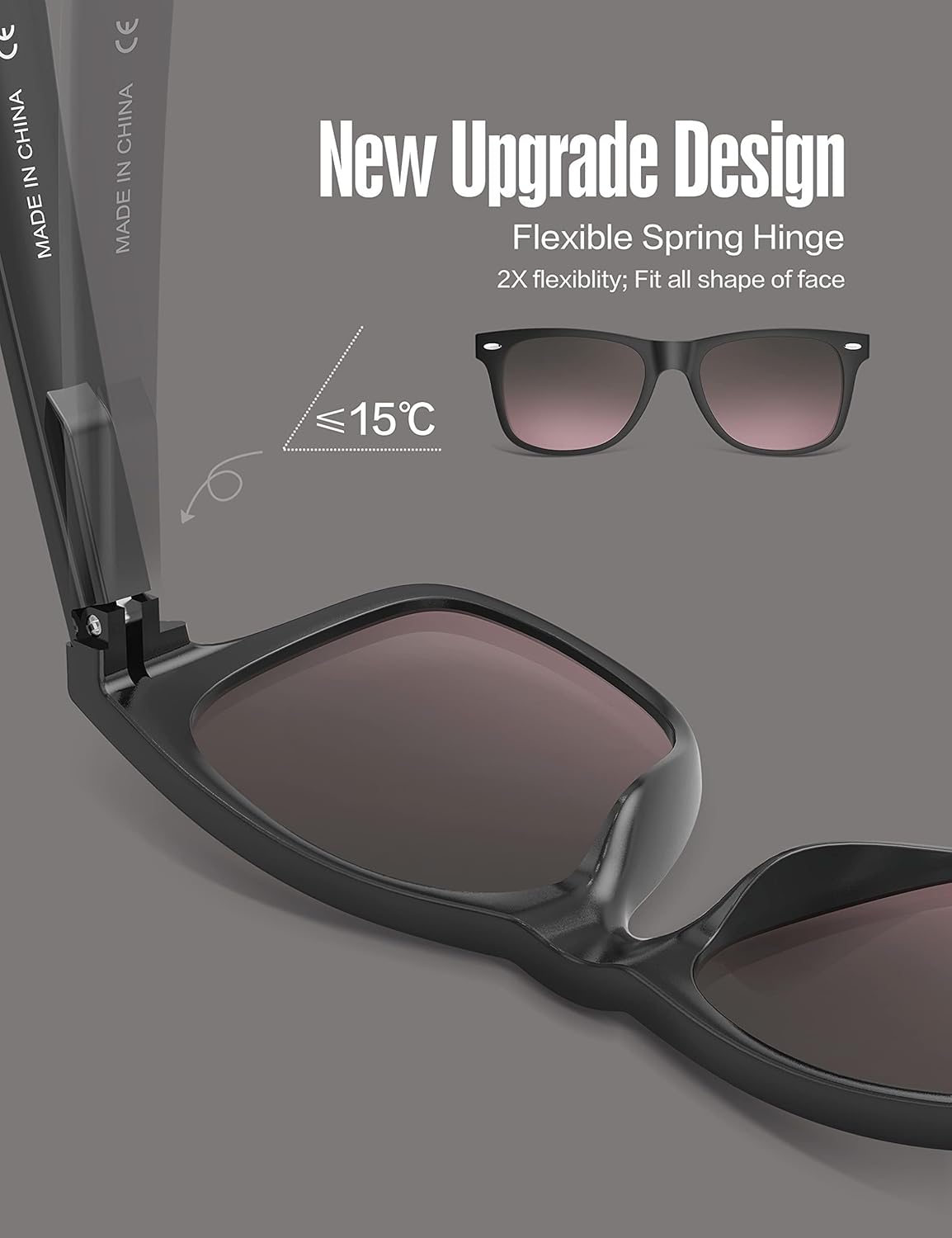 LUENX Polarisierte Sonnenbrillen für Herren und Damen, quadratische Fassung – UV-400-Schutz, 54 mm