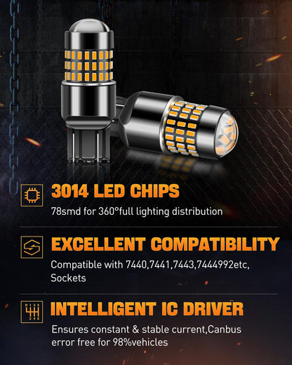 LUYED 3157 LED Bulbs Reverse Light Xenon White 1800 Lumens Super Bright 78 SMD 3056 3156 3057 4157 LED Bulbs,Used for Back Up Reverse Lights,Brake Lights,Tail Lights,Turn Signal Lights,Pack of 2