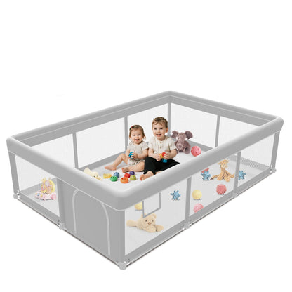 Baby Playpen with Mat 50x50 Inch, Playpen with Colorful Ball for Babies and Toddlers, Baby Play Pen Pin Indoor Play Fence (Mat and Ball Included)
