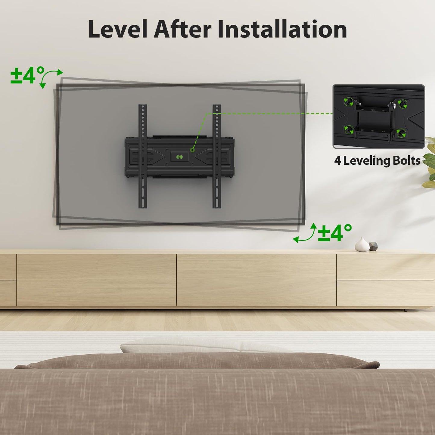 Full Motion TV Wall Mount for Most 37"-84" Flat Screen TV, Swivel or Tilt TV Wall Bracket with Dual Articulating Arms, for 12"-16" Wood Studs, Max VESA 600x400mm, Load 120 lbs by USX MOUNT