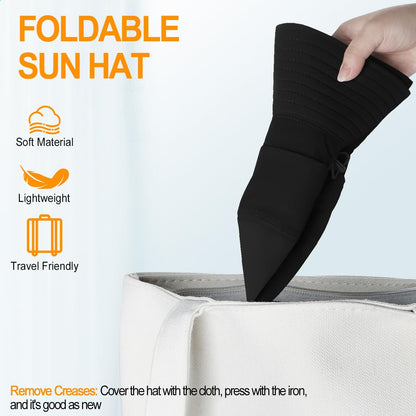 Sonnenhut für Herren und Damen UPF 50+ Schutz – Breiter Krempenhut für Outdoor-Wandern, Wasserabweisender faltbarer Hut zum Angeln