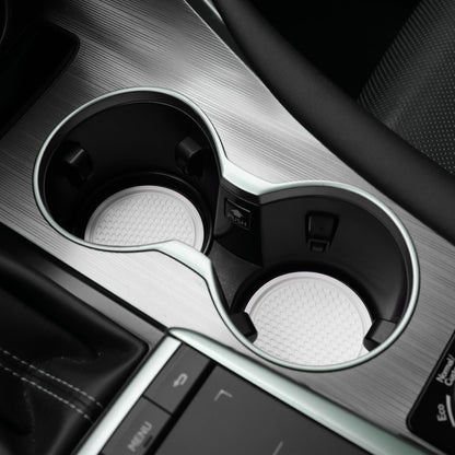 SINGARO Auto-Becheruntersetzer, 4 Stück universelle rutschfeste Becherhalter, in Ornamente eingebettete Untersetzer, Auto-Interieur-Zubehör, Schwarz